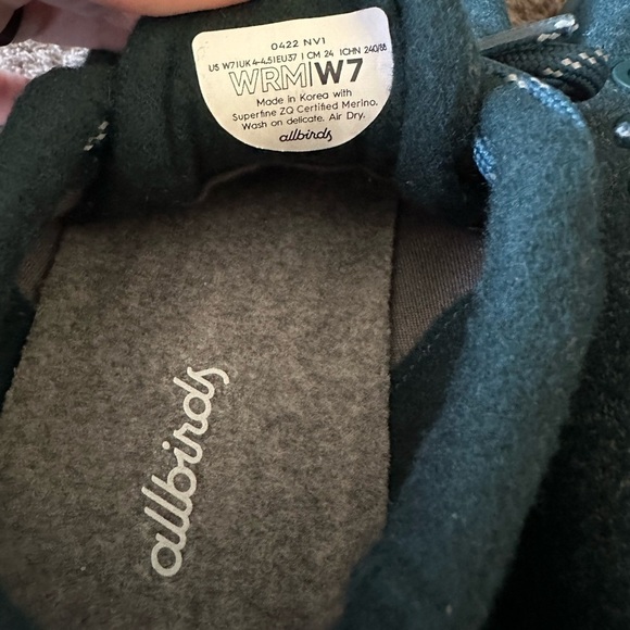 NWOT Allbirds Wool Runner Mizzles Shoes Water Repellent Green Women’s 7 - Picture 6 of 7
